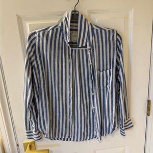 Rails Blue and White Striped Casual Shirt